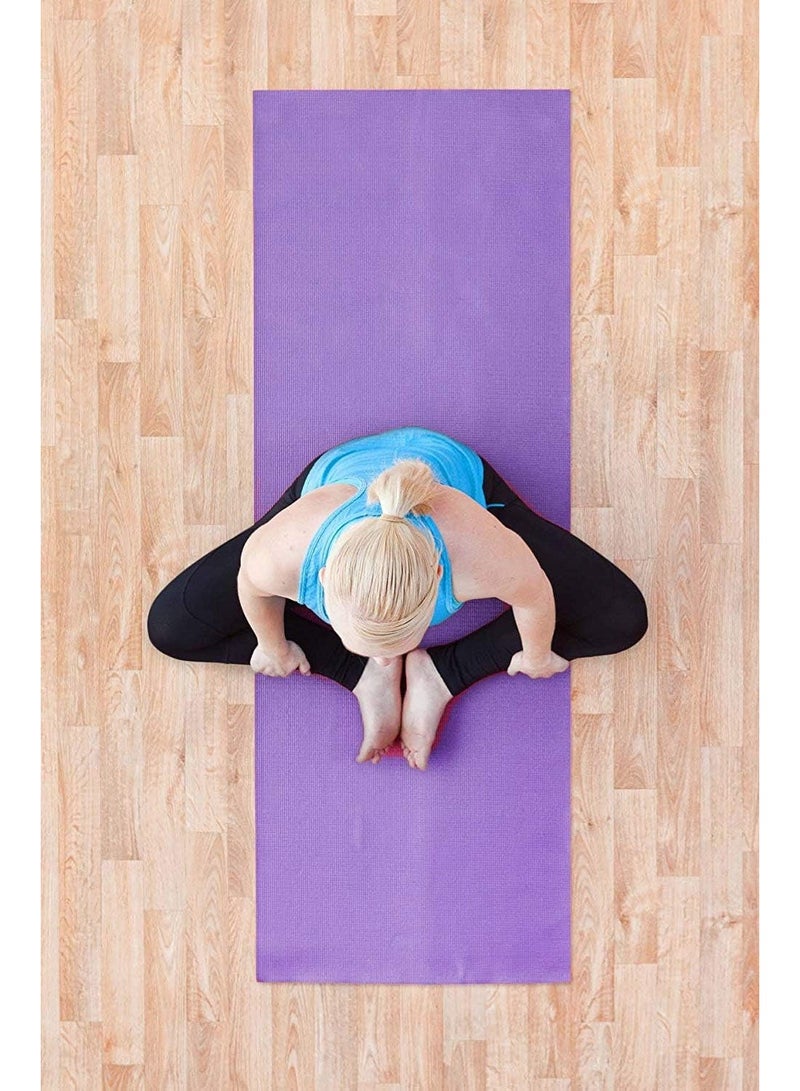 Yoga Mat with Attached Strap Ideal for Pilates, Yoga and Many Other Home Workouts (183cm x 61cm x 6mm)(Assorted Color) - Image 4